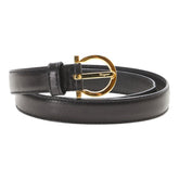 サルヴァトーレフェラガモ ガンチーニ ベルト 70 ブラック ゴールド金具 レザー レディース Salvatore Ferragamo 【中古】